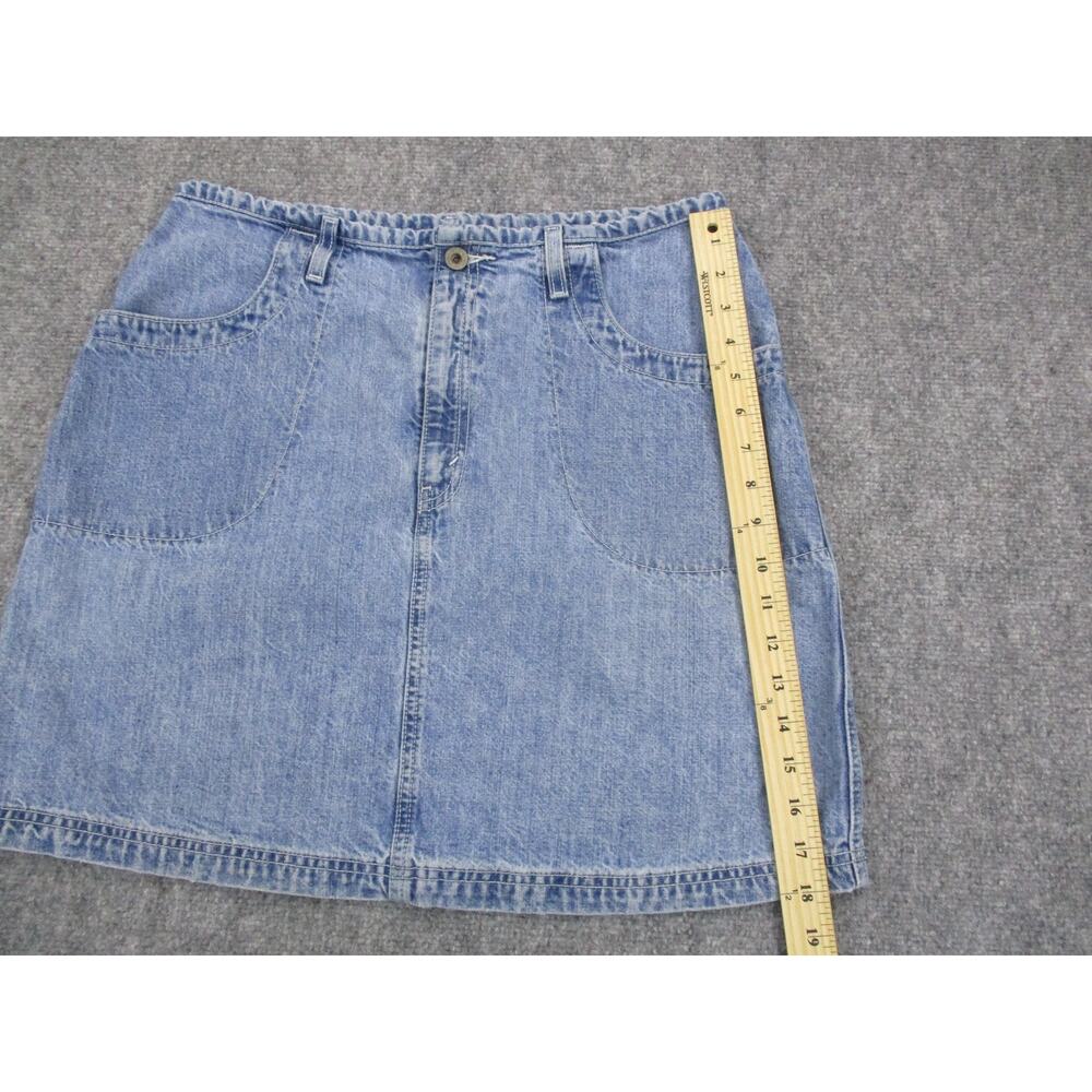 Levis Denim Skirt Womens 12 Light Wash Patch Pockets Zip Fly Vintage 90s Casual - Picture 6 of 16